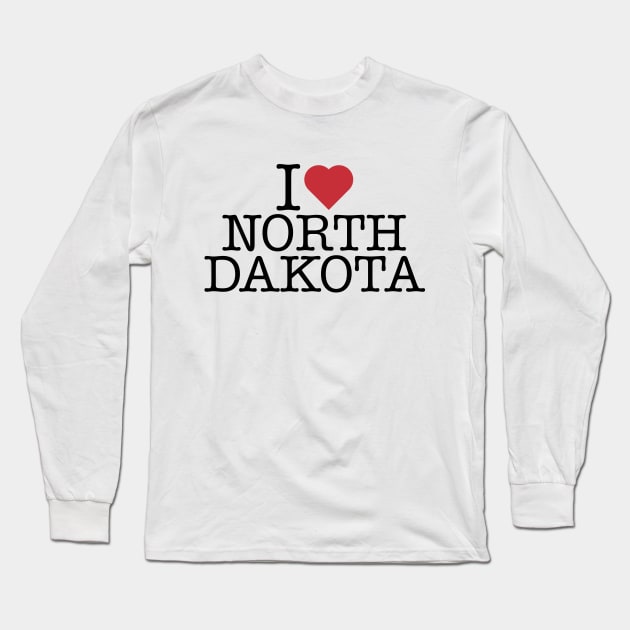 I love North Dakota Long Sleeve T-Shirt by BK55